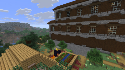 Mansion Village With Broken Portal, a featured Minecraft seed world