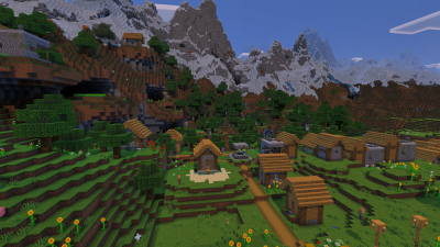 4 Blacksmith Village Spawn, a featured Minecraft seed world