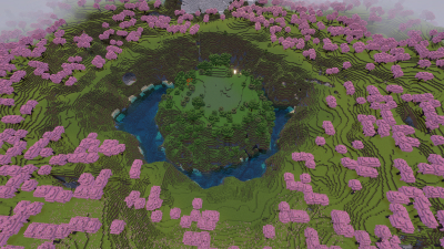 Cherry Island, a featured Minecraft seed world