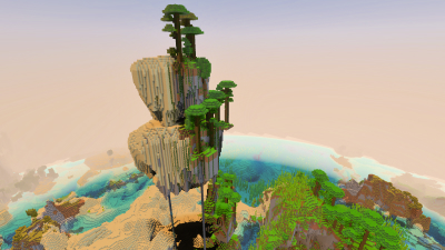 Sky Floating Desert, a featured Minecraft seed world