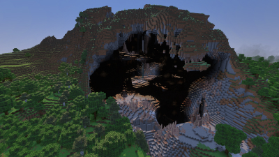 Exposed Dripstone Cave, a featured Minecraft seed world