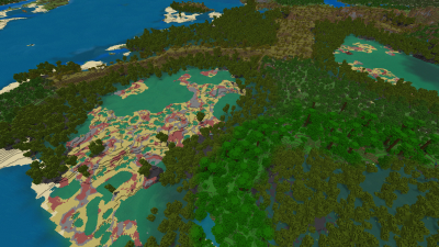 Sulfur Lakes, a featured Minecraft seed world