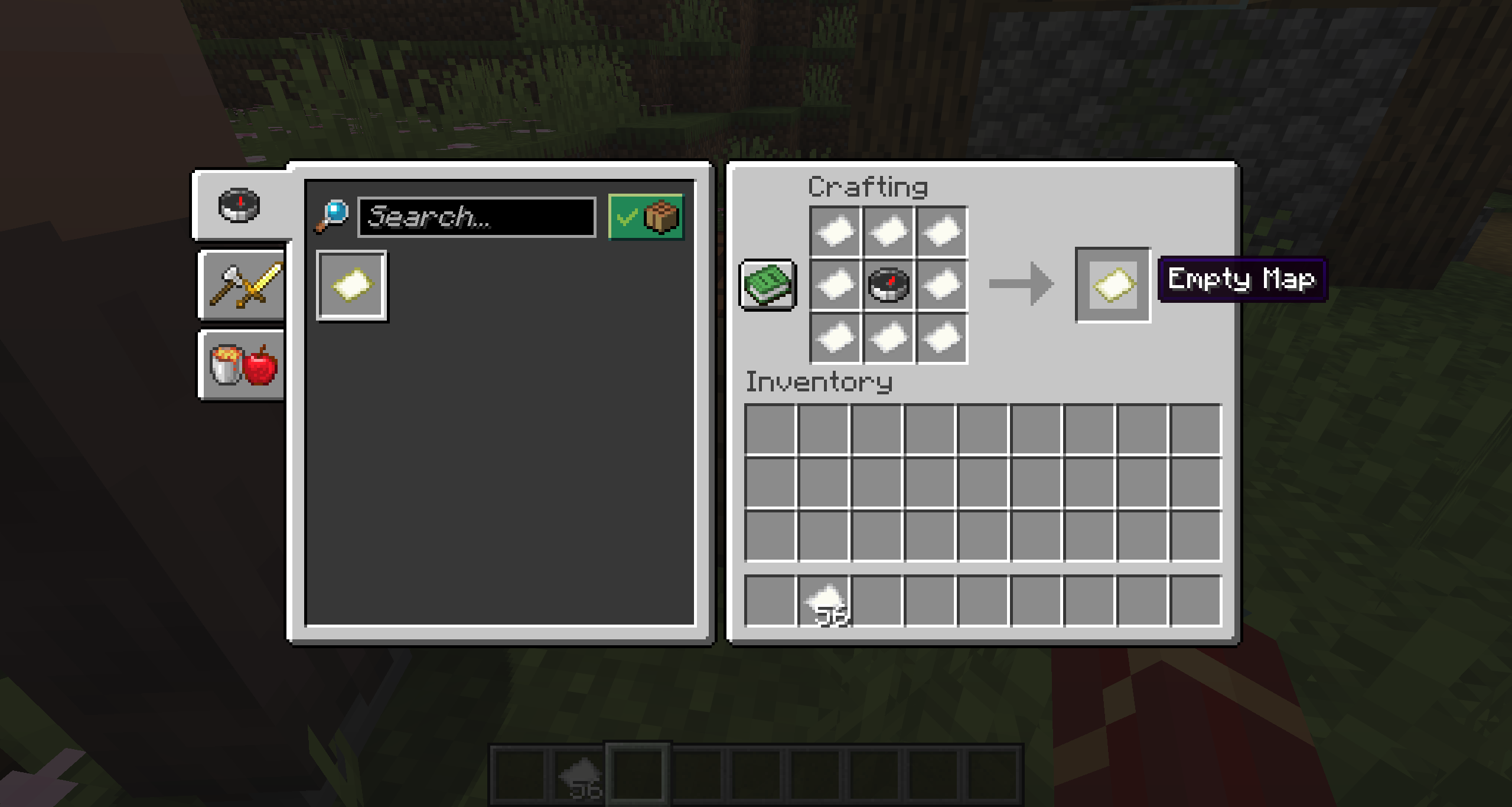 Minecraft empty map crafting recipe